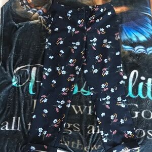 NAVY BLUE FLORAL DRESS PANTS 👖 🌸